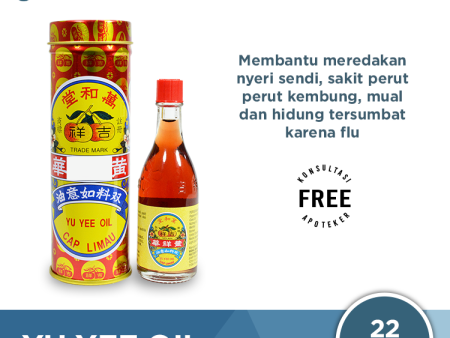 Yu Yee Oil (Cap Limau) 22 ml - Minyak Pereda Nyeri Sendi & Sakit Perut on Sale