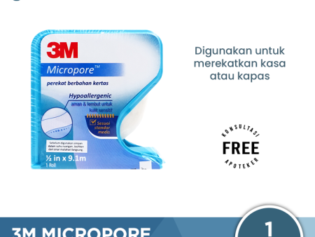 Plaster Roll 3M Nexcare Micropore 1 2 In x 9.1 m - Plaster Perban Luka Sale