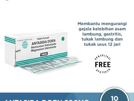 Antasida Doen 200 Mg 10 Tablet - Obat Maag Asam Lambung Nyeri Ulu Hati Supply