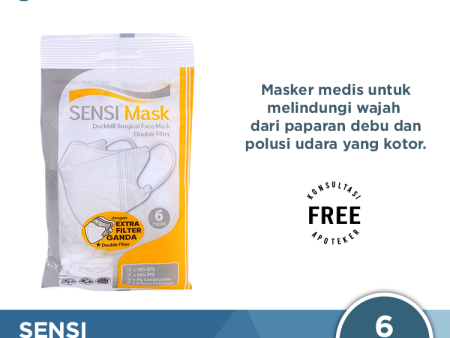 Sensi Mask Duckbill Face Mask Isi 6 Pcs Supply