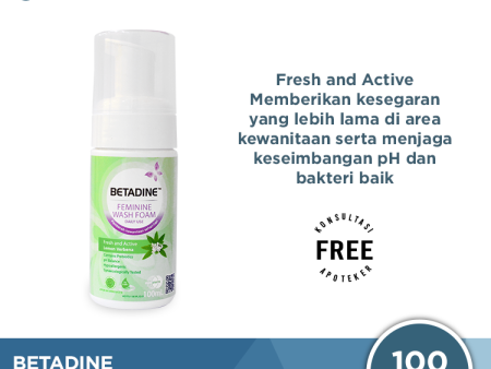 Betadine Feminine Wash Foam Fresh And Active Lemon Verbena 100 mL Fashion