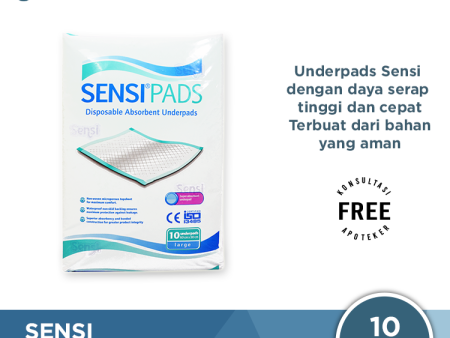 Sensi Pads Underpad Sensi Size L Isi 10 Pcs - Perlak Sekali Pakai Discount