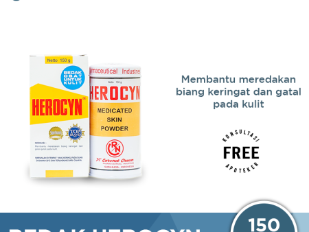 Bedak Herocyn 150 g - Bedak Untuk Kulit Gatal dan Biang Keringat Hot on Sale