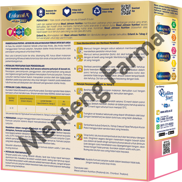 Enfamil A+ Tahap 2 Susu Formula Bayi Plain 400 Gr For Sale