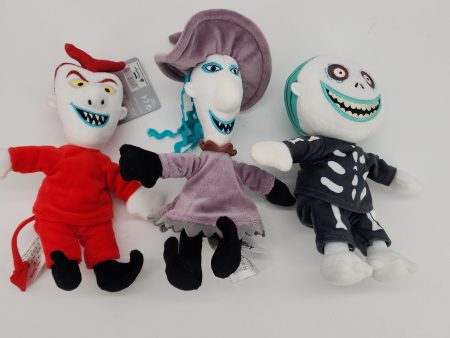 Disney Parks Lock Shock And Barrel Plush Set Nightmare Before Christmas 7” inch Fashion