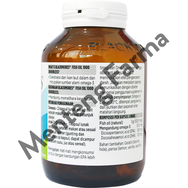 Blackmores Odourless Fish Oil 1000 Mg - Isi 90 Kapsul Lunak For Discount