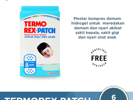 Termorex Patch Isi 6 Lembar - Plester Hidrogel Kompres Demam Anak Discount