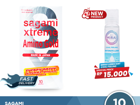 Kondom Sagami Xtreme Amino Gold Isi 10 - Aroma Energy Drink Flavor Sale