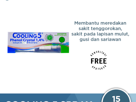 Cooling 5 Spray (Cool Mint) - Obat Sariawan dan Sakit Tenggorokan Cheap