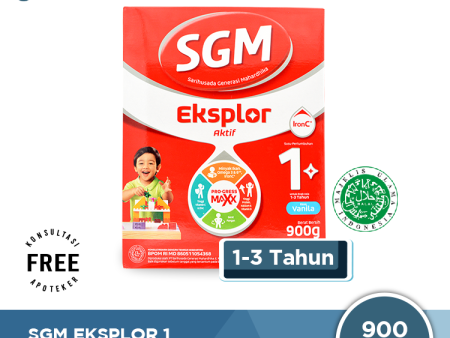 SGM Eksplor 1 Plus Vanila 900 Gram - Susu Pertumbuhan Anak 1 - 3 Tahun For Discount