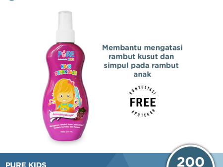 Pure Kids Hair Detangler Amazing Grape 200 mL - Pelembut Rambut Kusut For Sale