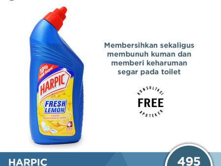 Harpic Fresh Lemon 495 ML - Pembersih Toilet Efektif Membunuh Kuman Online Sale