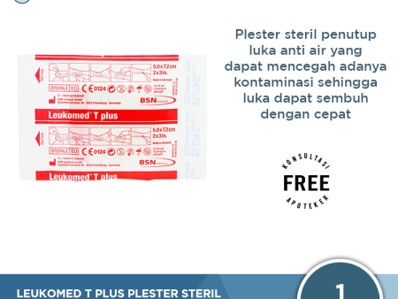 Leukomed T Plus Plaster Steril 5 CM x 7.2 CM - Plaster Luka Tahan Air Supply