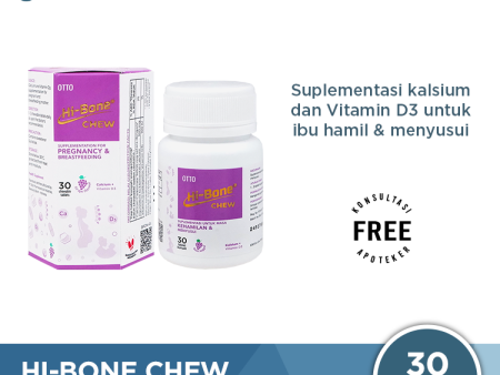 Hi-Bone Chew Grape 30 Tablet - Suplemen Ibu Hamil dan Menyusui For Discount