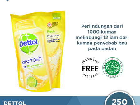 Sabun Mandi Cair Dettol ProFresh - 250 Gram For Sale