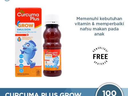 Curcuma Plus Grow Emulsion Rasa Jeruk 100 mL - Suplemen Nafsu Makan Anak For Cheap