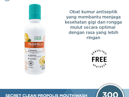 Secret Clean Propolis Antiseptic Mouthwash Orange Mint 300 mL - Obat Kumur Antiseptik Online