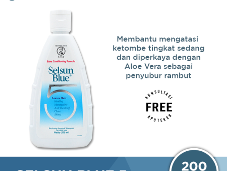 Selsun Blue 5 Shampoo 200 ML - Sampo Anti Ketombe, Menjaga Kesuburan Rambut Fashion