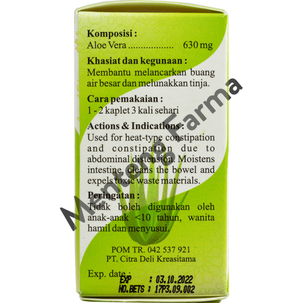 Aloe Vera Lidah Buaya Kaplet (Lu Hui Run Chang Thung Pien Wan) For Cheap