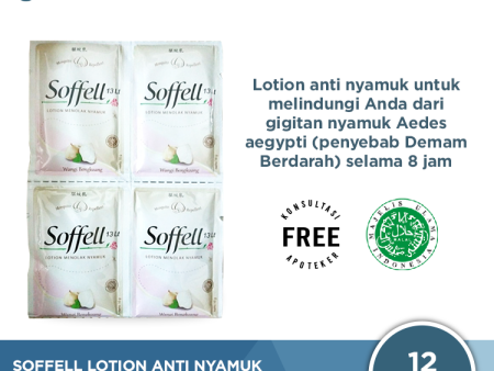 Soffell Lotion Wangi Bengkoang Isi 12 Sachet - Lotion Anti Nyamuk Fashion