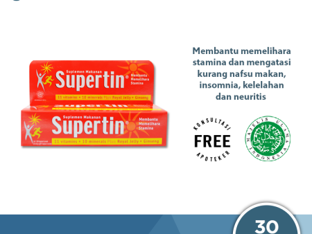 Supertin Multivitamin 30 Tablet - Meningkatkan Stamina & Sistem Imun Online Hot Sale