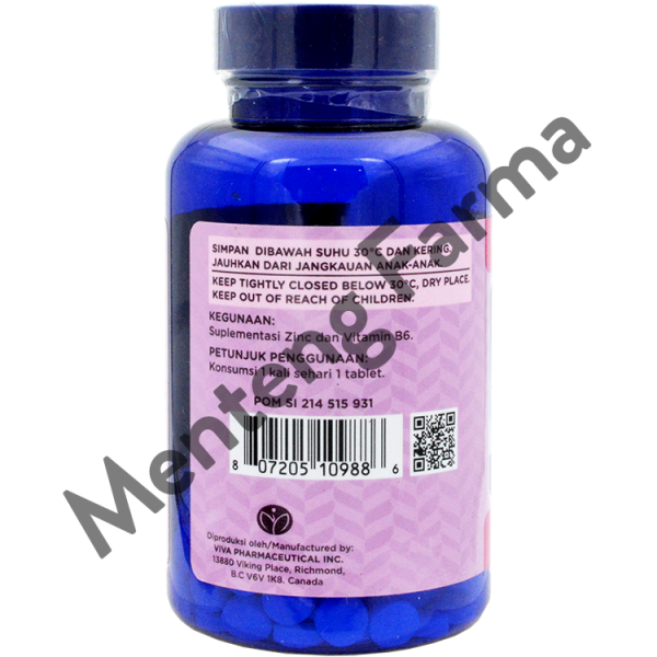 Wellness Zinc with Vitamin B6 60 Tablet - Suplementasi Zinc dan Vitamin B6 For Sale