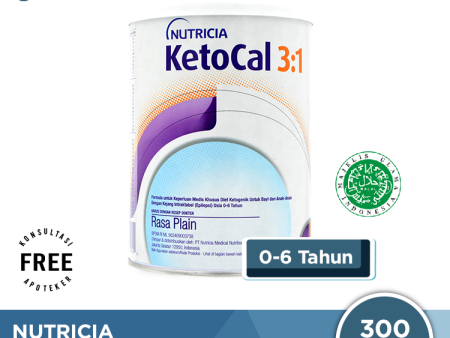 KetoCal 3:1 Plain 300 Gram - Susu Formula Ketogenik Bayi dan Anak 0-6 Tahun dengan Indikasi Epilepsi on Sale