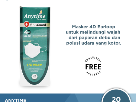 Anytime Convex Masker 4D Isi 20 Pcs - Masker Convex Anytime Earloop Online