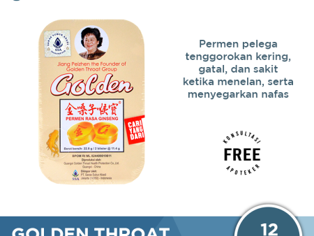 Golden Throat Lozenge Ginseng - Permen Pelega Tenggorokan Online Hot Sale