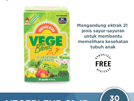 Vegeblend 21 Jr 30 Kapsul - Suplemen Ekstrak Sayuran Khusus Anak Supply