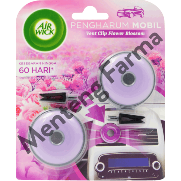 Air Wick Vent Clip Pengharum Mobil Flower Blossom 2 Pcs - Menghilangkan Bau dan Menyegarkan Mobil Online Hot Sale