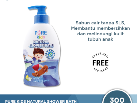 Pure Kids Natural Shower Bath Lemon Fizz 300 mL - Sabun Mandi Anak Online