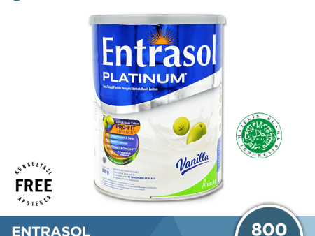 Entrasol Platinum Vanilla 800 Gram - Susu Tinggi Protein Lansia For Cheap