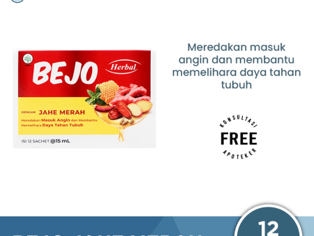 Bejo Jahe Merah 12 Sachet - Sirup Herbal Untuk Masuk Angin Dengan Ekstrak Jahe Merah For Cheap