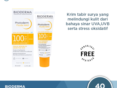 Bioderma Photoderm Fluide Max SPF 100 40 ml - Melindungi dari Bahaya Sinar UV on Sale