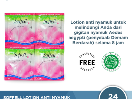 Soffell Lotion Wangi Bunga Geranium Isi 24 Sachet - Lotion Anti Nyamuk Online Hot Sale