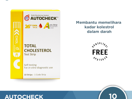 Strip Autocheck Cholesterol Isi 10 Strip - Alat Strip Tes Kolesterol on Sale