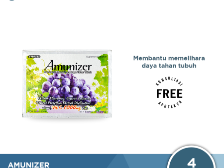 Amunizer Vitamin C 1000 mg Isi 4 Sachet - Menjaga Daya Tahan Tubuh Hot on Sale