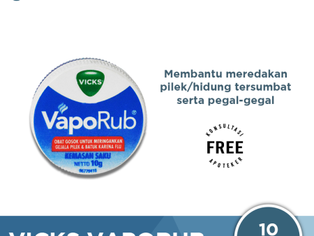 Vicks VapoRub 10 Gr - Balsem Pelega Pernafasan & Hidung Tersumbat For Discount