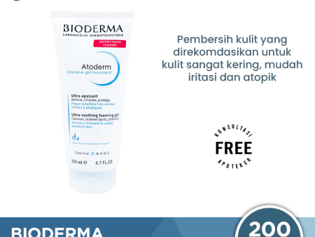 Bioderma Atoderm Intensive Gel Moussant Tube 200 ml - Melembabkan Kulit Kering Hingga Atopik Discount