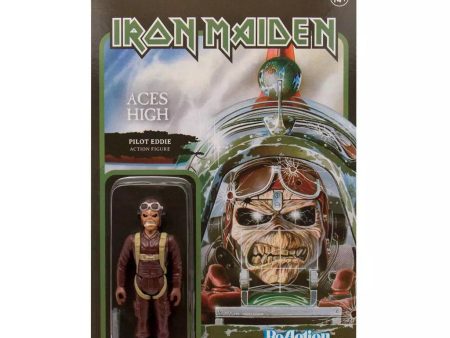 Aces High PILOT EDDIE ReAction Super 7 Iron Maiden Action Figure - 3-3 4 Inches Online Sale