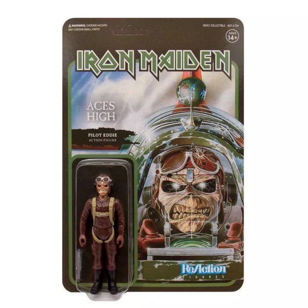 Aces High PILOT EDDIE ReAction Super 7 Iron Maiden Action Figure - 3-3 4 Inches Online Sale