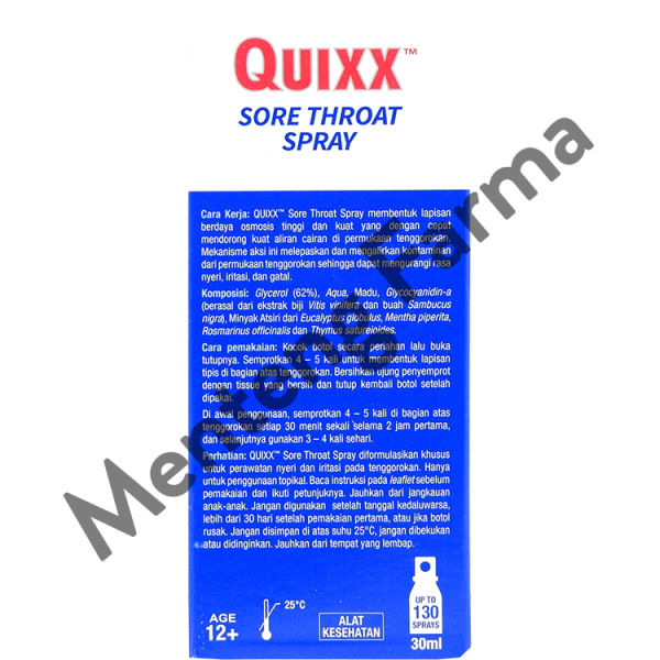 Quixx Sore Throat Spray 30 mL - Obat Semprot Untuk Tenggorokan Online