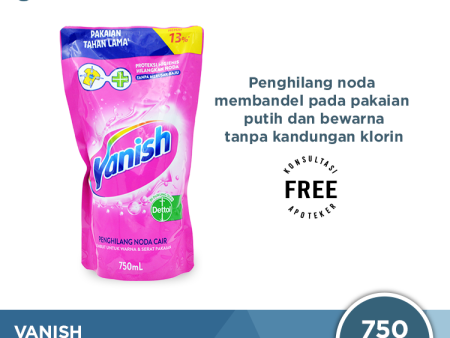 Vanish Cair Pink Pouch 750 mL - Penghilang Noda Pakaian Putih dan Bewarna Fashion