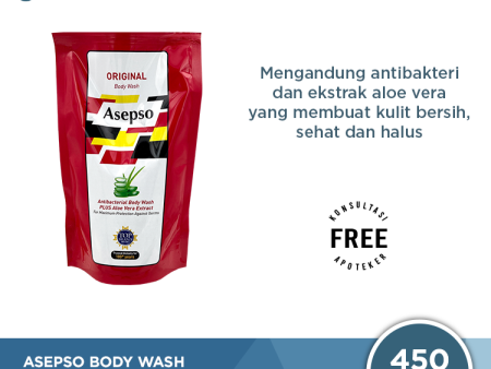 Asepso Body Wash Refill Original 450 ML - Sabun Cair Antibacterial For Discount