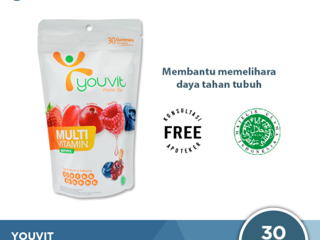 Youvit Multivitamin For Adult 30 Gummies - Multivitamin Gummy Dewasa Rasa Mix Berry Cheap