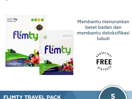 Flimty Fiber Blackcurrant Travel Pack 5 Sachet - Pelangsing Diet Detox on Sale