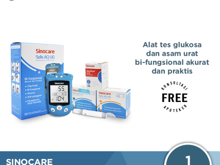 Sinocare Safe AQ UG Alat Cek Gula Darah dan Asam Urat Cheap