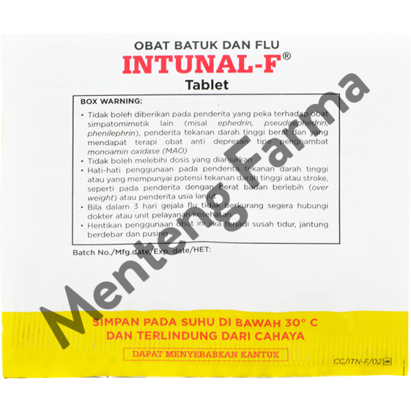 Intunal F 4 Tablet - Pereda Gejala Flu, Hidung Tersumbat, dan Bersin-bersin For Discount