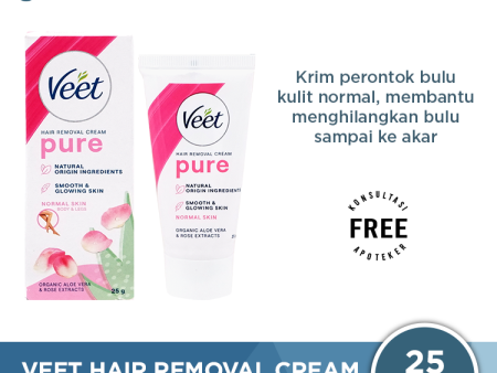 Veet Hair Removal Cream Normal Skin 25 Gr - Perontok Bulu Kulit Normal on Sale